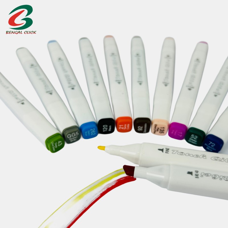 12 Color Plastic Box Erasable Art Marker Pen Set Water-based Quick-drying School Office Use Twin Tip Double Headed Images
